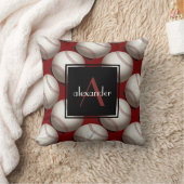 カスタマイズかわいい野球wのイニシャル及び名前 クッション (ブランケット)