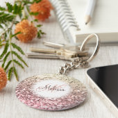 カスタマイズかわいらしグリッター名 キーホルダー (側面)