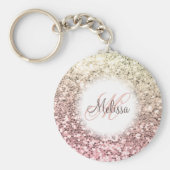 カスタマイズかわいらしグリッター名 キーホルダー (正面)