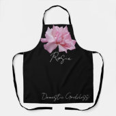 カスタマイズかわいらし可能なピンクのバラ名ロージーかわいいボホ エプロン (正面)