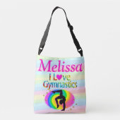 カスタマイズかわいらしI LOVE体操トート体バッグ クロスボディバッグ (裏面)