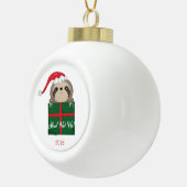 カスタマイズが遅い!ホー!ホー!スロスクリスマスサンタ セラミックボールオーナメント (右)