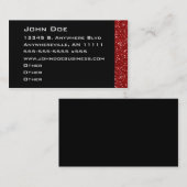 カスタマイズきらめくなルビー色のボーダー名刺- 名刺 (正面/裏面)