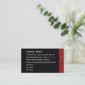 カスタマイズきらめくなルビー色のボーダー名刺- 名刺 (スタンド正面)