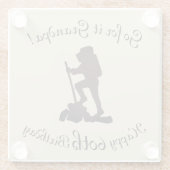 カスタマイズこのハイキングハッピー60誕生日おじいちゃん ガラスコースター (裏面)