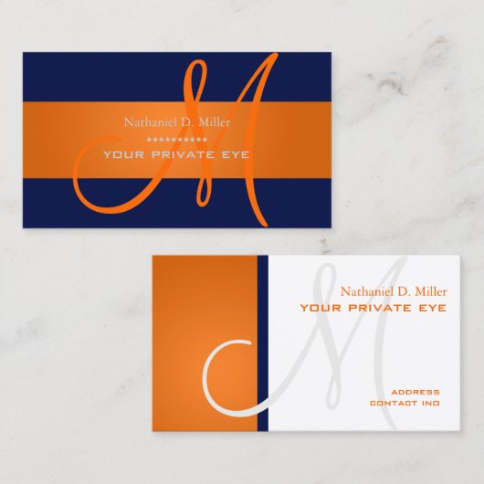 カスタマイズこのモノグラム名刺 名刺 (正面/裏面)