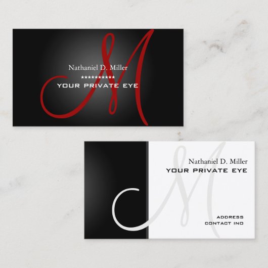 カスタマイズこのモノグラム名刺 名刺 (正面/裏面)