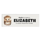 カスタマイズこんにちは私の名前はハリネズミ磁気名 名札 (正面)