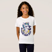 カスタマイズされたかわいい誕生日ユニコーンのキャラクター Tシャツ (正面フル)