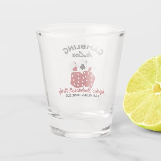 カスタマイズされたカジノラスベガス独身最後のパーティー ショットグラス (裏面)