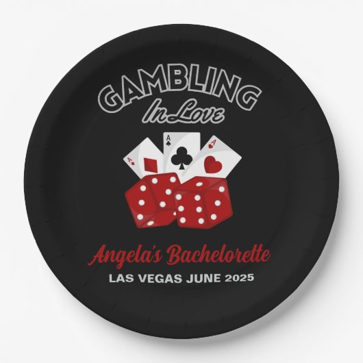 カスタマイズされたカジノラスベガス独身最後の夜 ペーパープレート (正面)