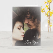 カスタマイズされたカップルの写真 ヴァレンタインデーのカード カード (黄色い花)