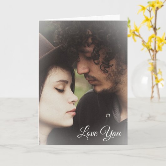 カスタマイズされたカップルの写真 ヴァレンタインデーのカード カード (黄色い花)