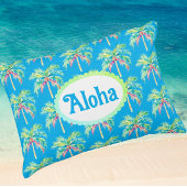 カスタマイズされたカリビアンブルー熱帯パームツリー アクセントクッション