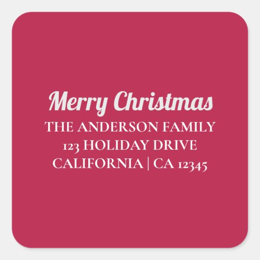 カスタマイズされたクリスマスお返し住所シール スクエアシール (正面)