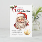 カスタマイズされたサンタがあなたの助けを必要としています 赤い魔法の願い シーズンカード (スタンド正面)