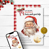 カスタマイズされたサンタがあなたの助けを求める 赤い魔法の願い シーズンカード