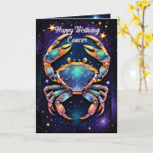 カスタマイズされたジュエリー ギャラクシー 黄道帯 蟹座 カード (黄色い花)