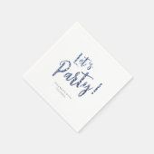 カスタマイズされたスパークルブルーのグリッターでパーティーをしよう スタンダードカクテルナプキン (角)