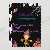 カスタマイズされたハロウィンナイトホラー パーティー招待状 シーズンカード (正面/裏面)