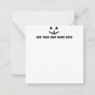 カスタマイズされたパンプキン ハロウィン あなたの名前 ノートカード