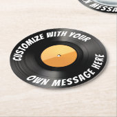 カスタマイズされたビニールレコードラウンドペーパーコースター ラウンドペーパーコースター (アングル)