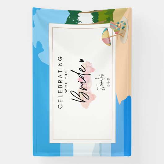 カスタマイズされたビーチでのブライズメイドパーティー 横断幕 (縦)