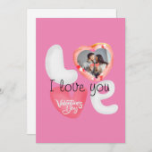 カスタマイズされたピンクのドーナツ ラブ バレンタインデー シーズンカード (正面/裏面)
