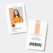 カスタマイズされたプロフェッショナルな従業員ロゴと写真 バッジ (表裏)