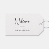 カスタマイズされたミニマルなタイポグラフィへようこそ ギフトタグ (正面(横))