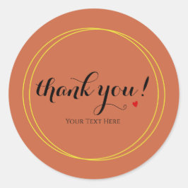 カスタマイズされたミニマルな感謝の意を表すテラコッタ スクリプト ラウンドシール