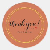 カスタマイズされたミニマルな感謝の意を表すテラコッタ スクリプト ラウンドシール (正面)