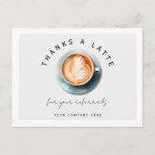 カスタマイズされたラテ感謝の紹介カード ポストカード (正面)