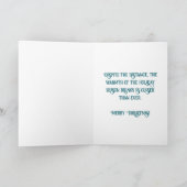 カスタマイズされたレトロクリスマスレッドターコイズダイヤモンドチェック柄 シーズンカード (内部)