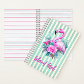 カスタマイズされたヴィンテージトロピカルピンクフラインゴ ノートブック (内側)
