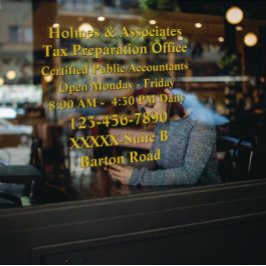 カスタマイズされた一般的なビジネス詳細情報 ブラックゴールド ウィンドウサイン