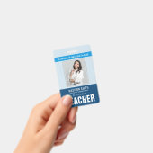 カスタマイズされた名前と写真 | 教師 ID カード バッジ (手持ち)