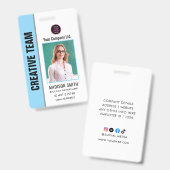 カスタマイズされた名前と写真 | ID カード バッジ (正面＆裏面)