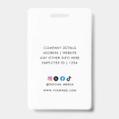 カスタマイズされた名前と写真 | ID カード バッジ (裏面)