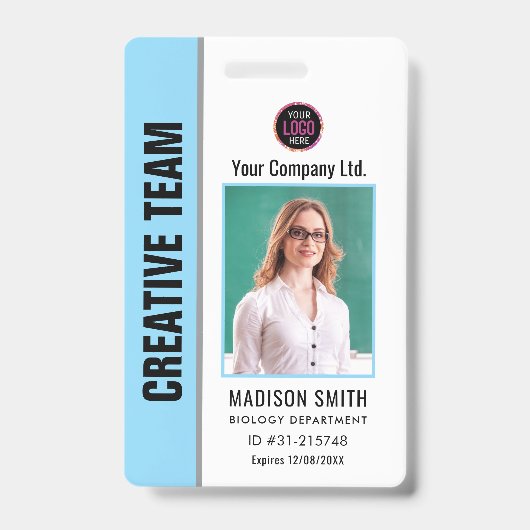 カスタマイズされた名前と写真 | ID カード バッジ (正面)
