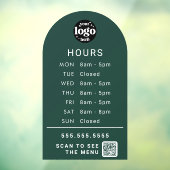 カスタマイズされた営業時間と店舗ロゴ、QRコード ウィンドウサイン (シート3)