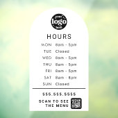カスタマイズされた営業時間と店舗ロゴ、QRコード ウィンドウサイン (シート3)