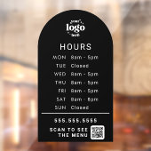 カスタマイズされた営業時間と店舗ロゴ、QRコード ウィンドウサイン (シート2)
