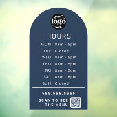 カスタマイズされた営業時間と店舗ロゴ、QRコード ウィンドウサイン (シート3)