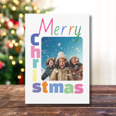 カスタマイズされた家族のクリスマス カラフル モダン シーズンカード