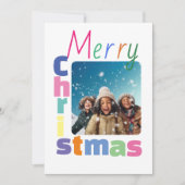カスタマイズされた家族のクリスマス カラフル モダン シーズンカード (正面)