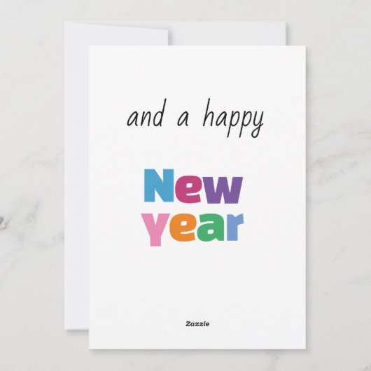 カスタマイズされた家族のクリスマス カラフル モダン シーズンカード (裏面)