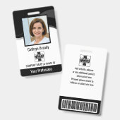 カスタマイズされた従業員、写真、バーコード＆ロゴ バッジ (正面＆裏面)