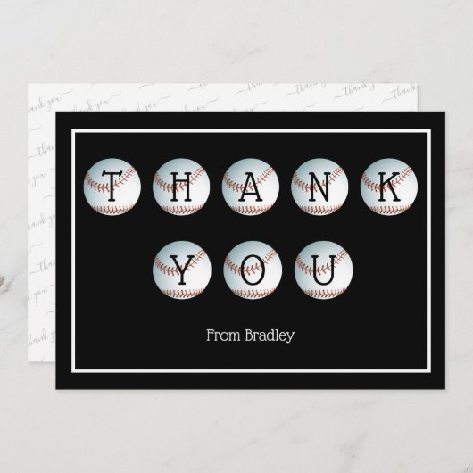 カスタマイズされた感謝の野球カード サンキューカード (正面/裏面)