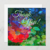 カスタマイズされた抽象ローズガーデン サンキューカード (正面/裏面)